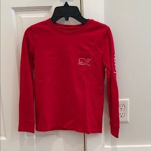 Vineyard Vines Kids Bright Red Long Sleeve Tee
